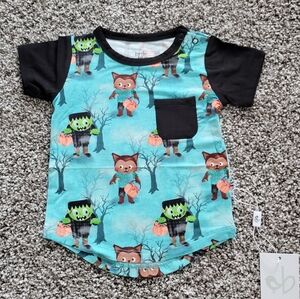 Birdie Bean - Monster, Halloween  T-shirt - 6-12M